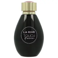Czarny flakon perfum La Rive Touch of Woman. Czy w Rossmannie są oryginalne perfumy? Tak, La Rive to popularna marka.
