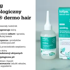 Peeling trychologiczny tołpa. dermo hair to innowacyjny produkt, który skutecznie usuwa zrogowaciały naskórek i regeneruje skórę głowy.