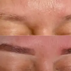 Przed i po: naturalne brwi po zabiegu henna pudrowa z geometrią.