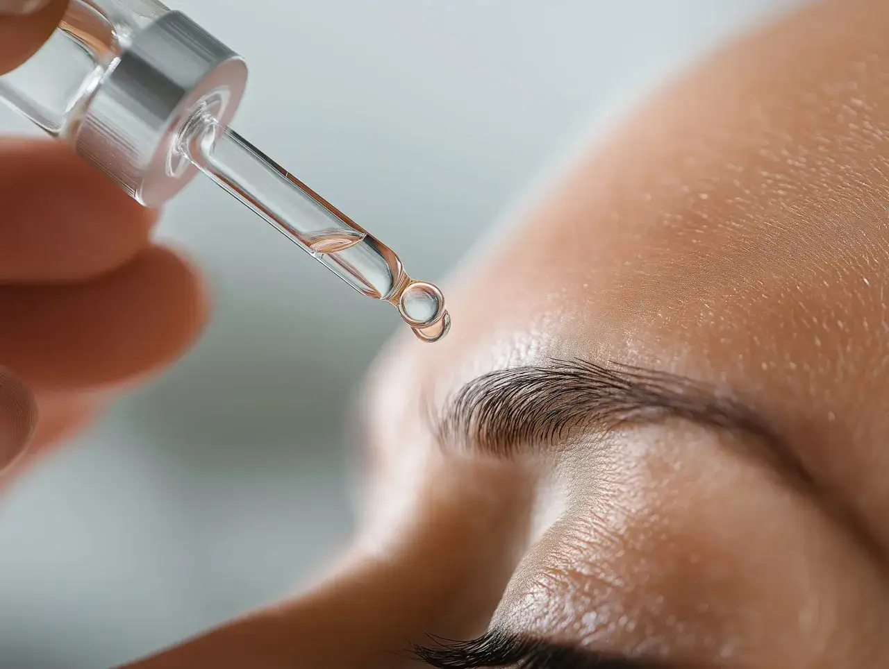 Kropla serum z trehalozą, co to jest? Składnik nawilżający skórę, aplikowany pipetką na okolice oka.