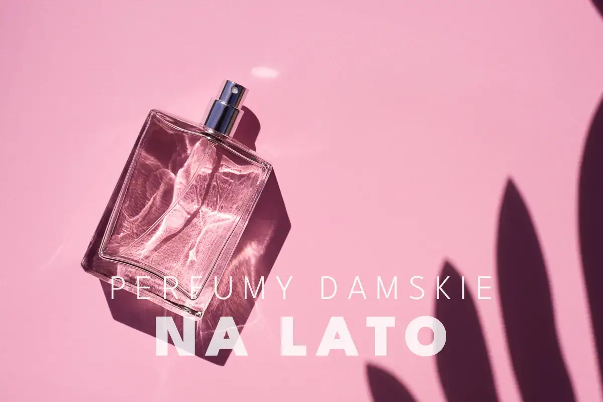 Szklana buteleczka perfum na różowym tle. Idealne tanie perfumy damskie które długo pachną na lato.